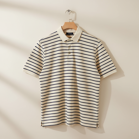 Celero Stripe Polo Ecru hanger