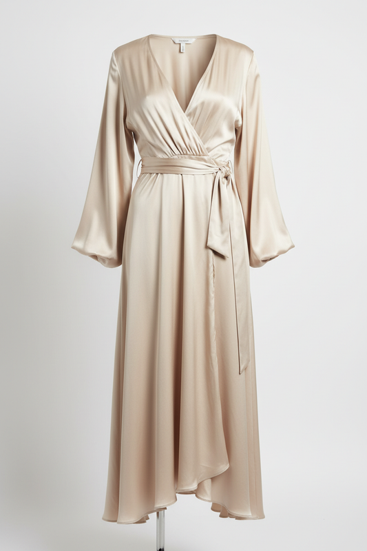 Silk Wrap Dress - Front view