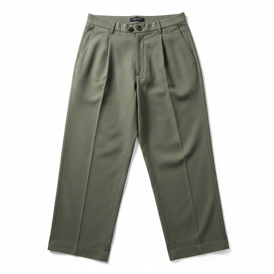 Celero Wide Leg Relaxed Trousers – Olive