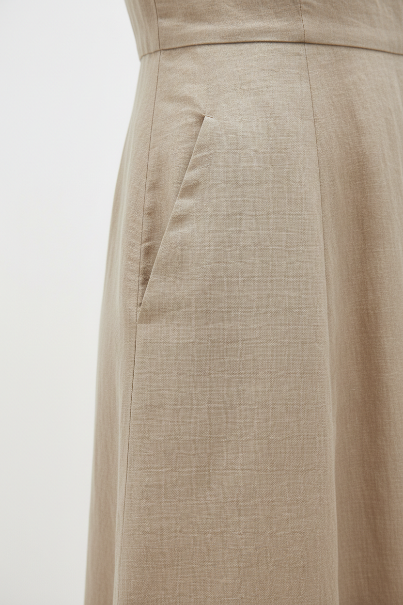 Linen Midi Dress - Detail shot