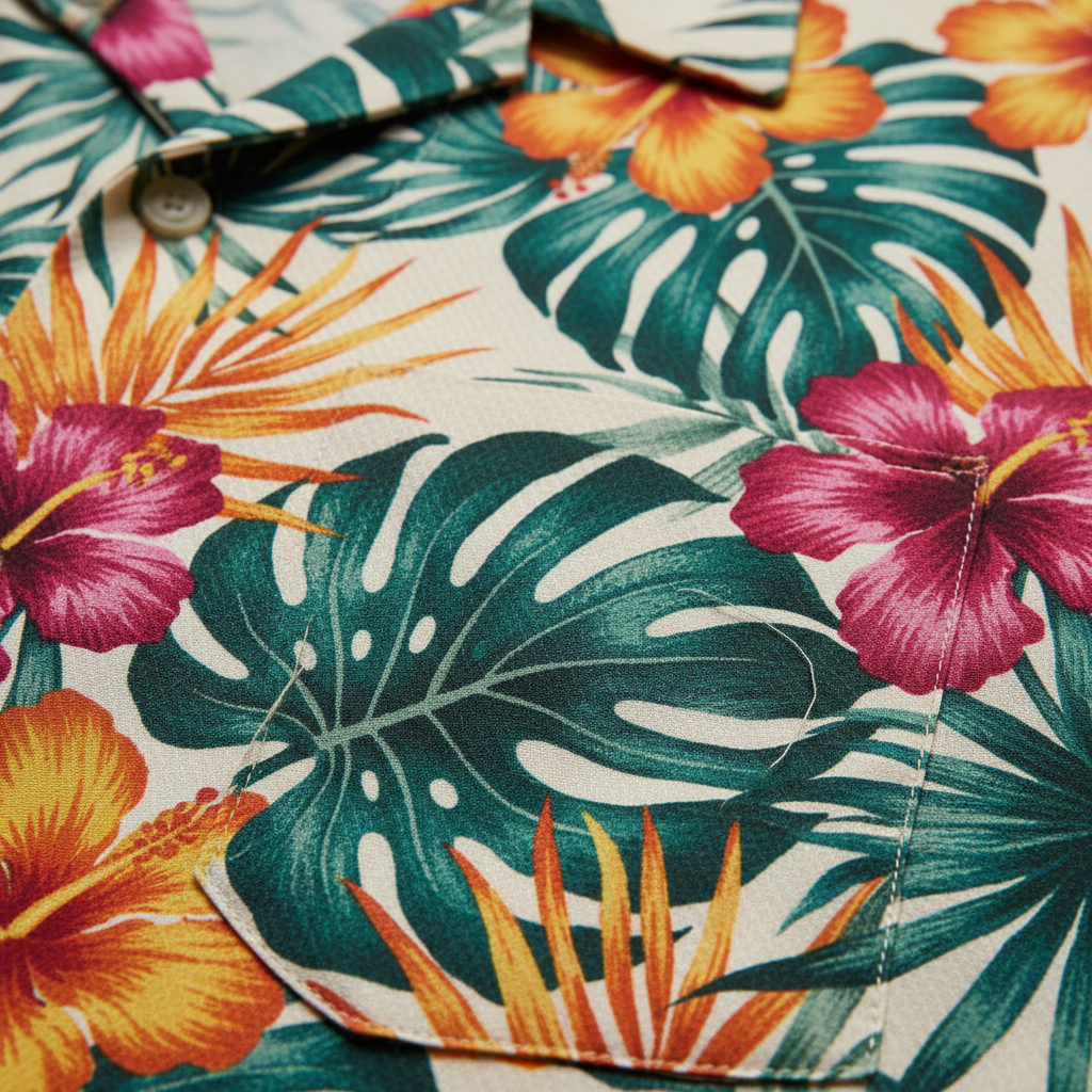 Celero Printed Camp Shirt print detail