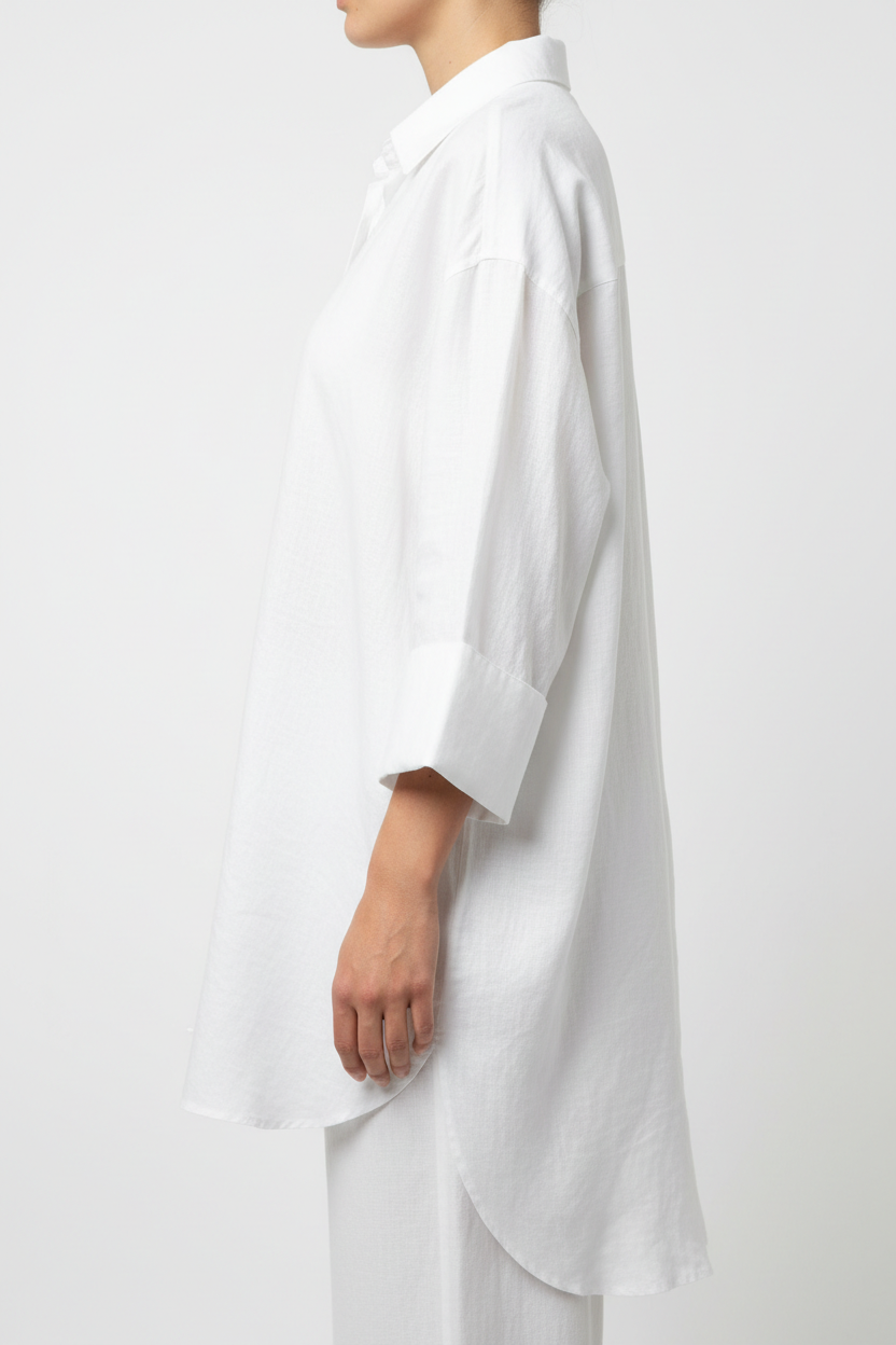 Oversized Linen Shirt - Side view