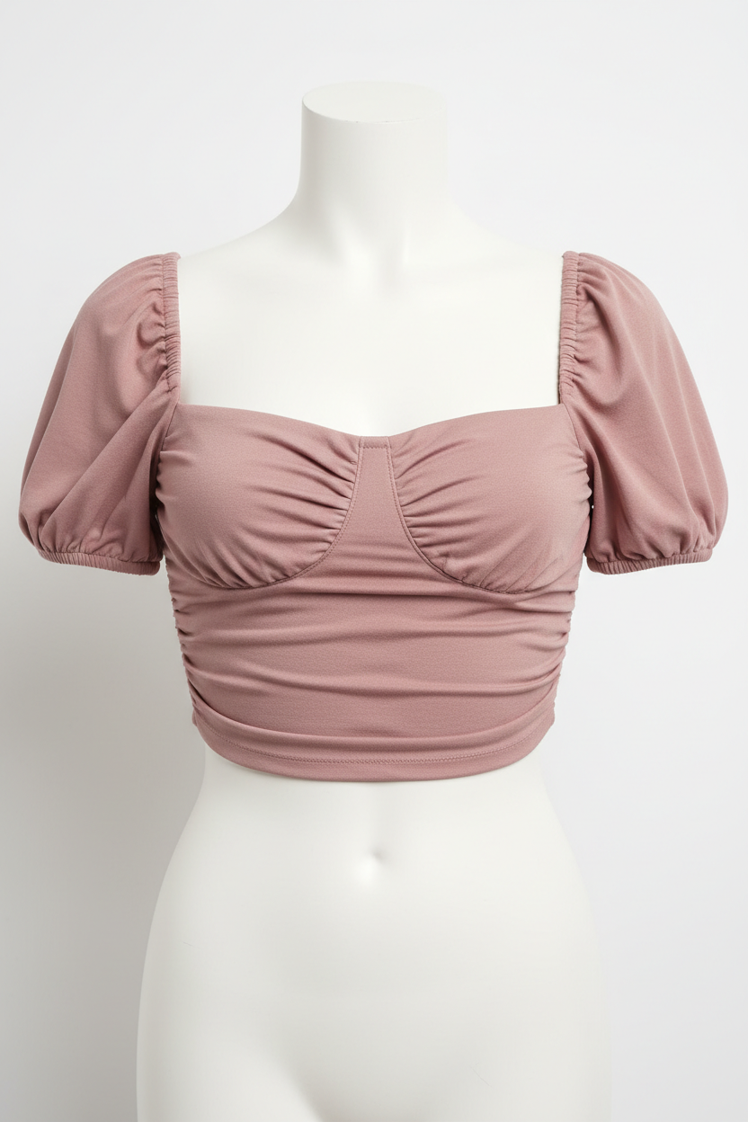 Ruched Crop Top - Front view