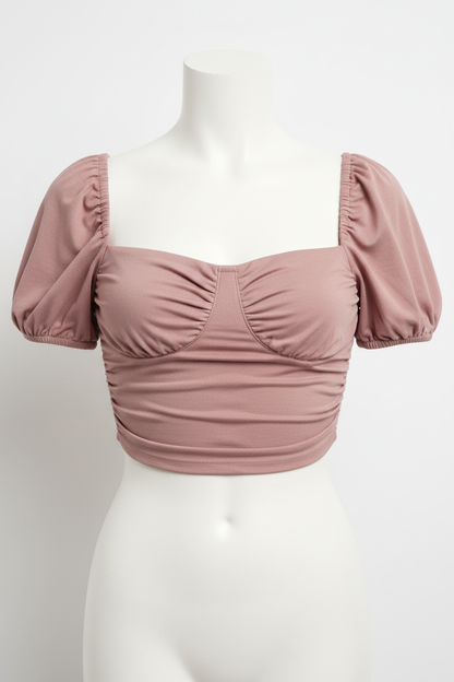 Ruched Crop Top - Front view