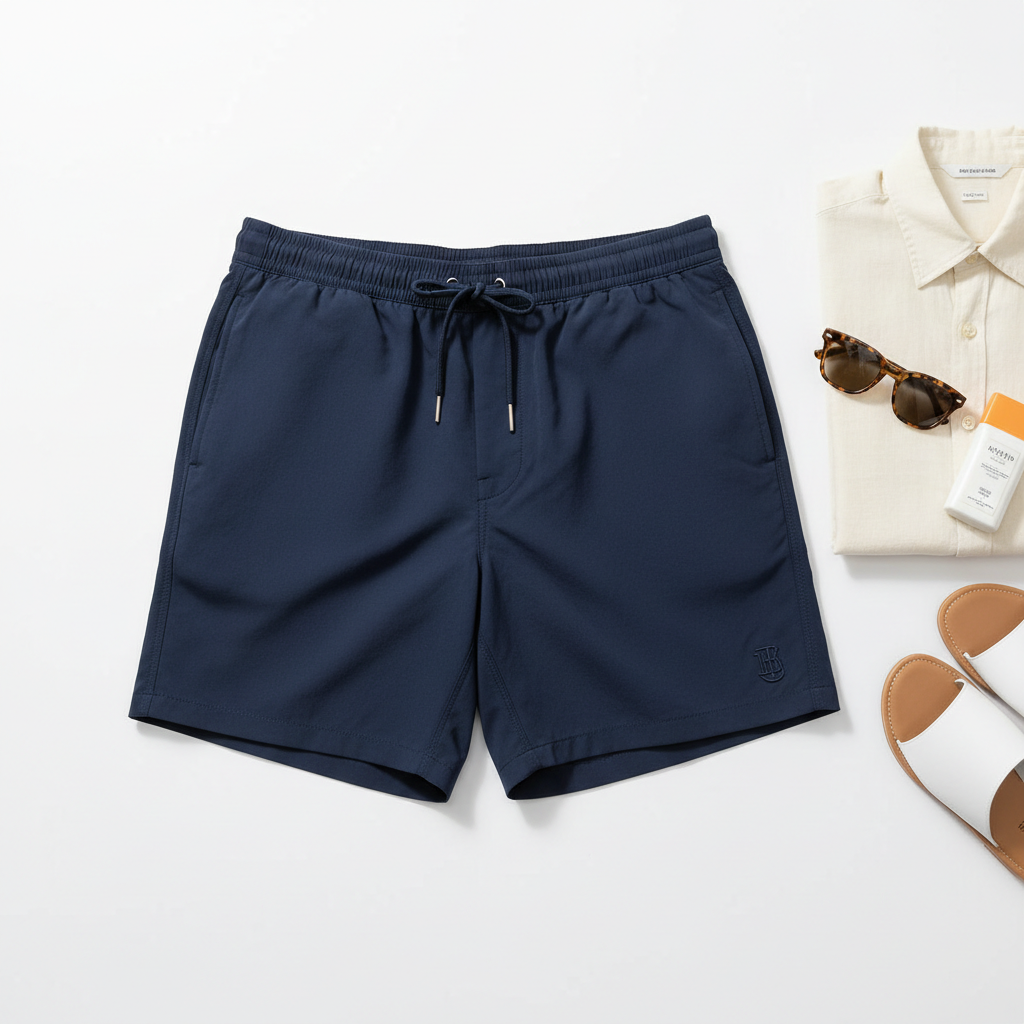 Celero Solid Swim Shorts flat lay