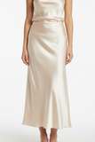 Satin Midi Skirt - Front view