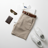 Celero Chino Shorts Stone flat lay