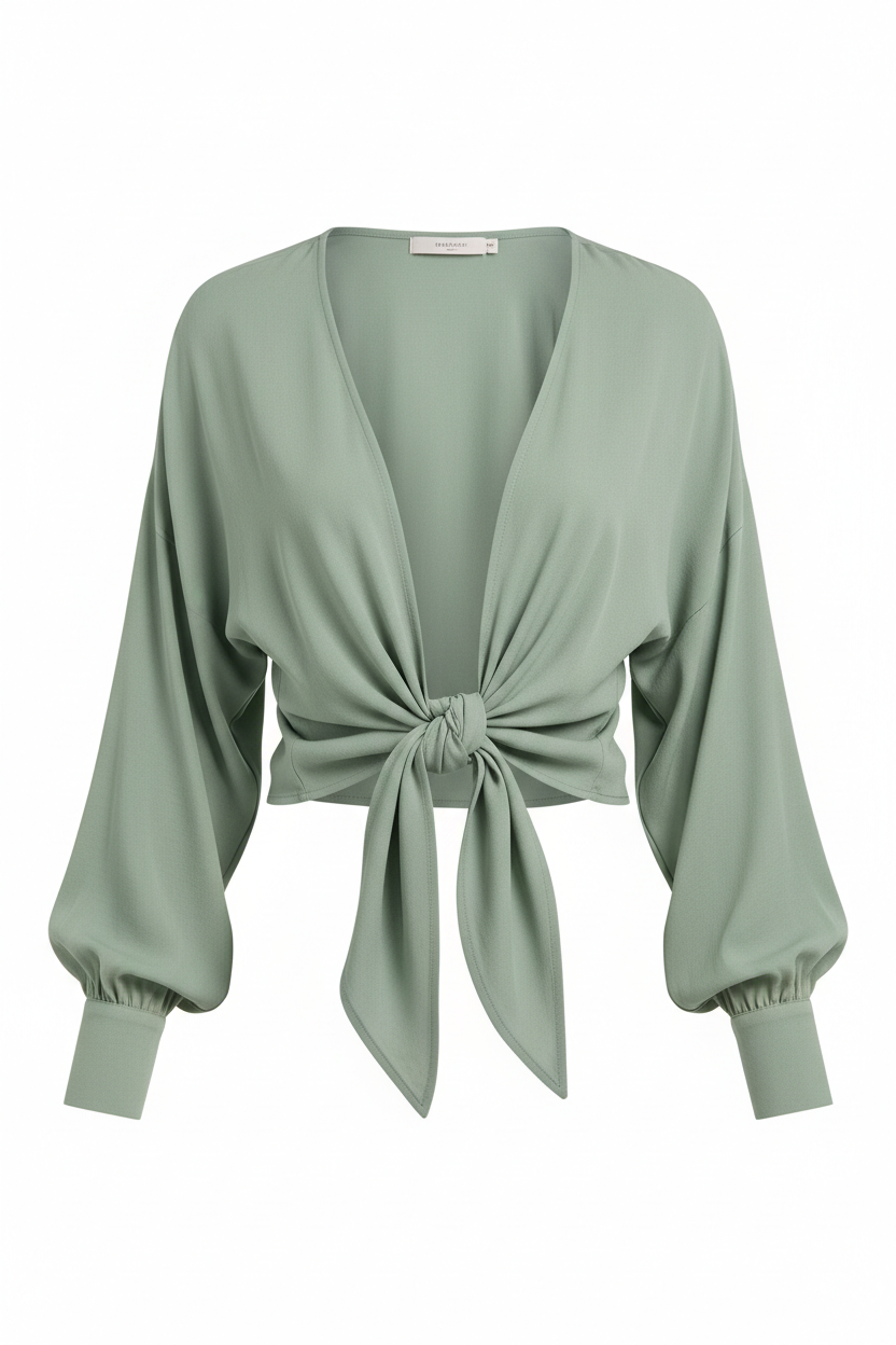 Tie-Front Blouse - Front view