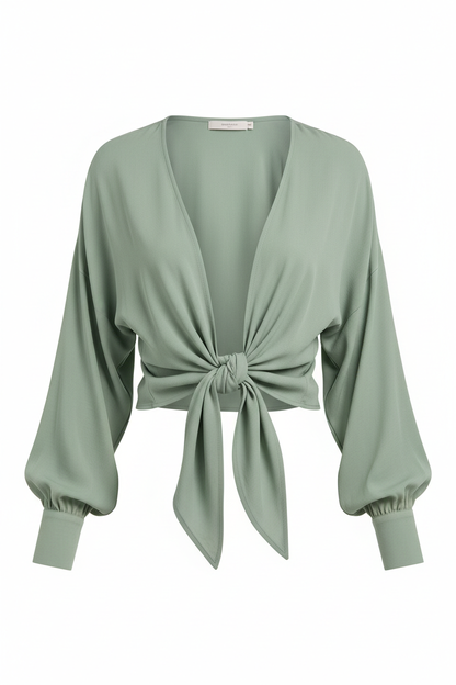 Tie-Front Blouse - Front view