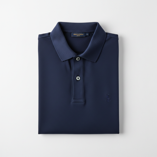 Celero Piqué Polo Navy folded