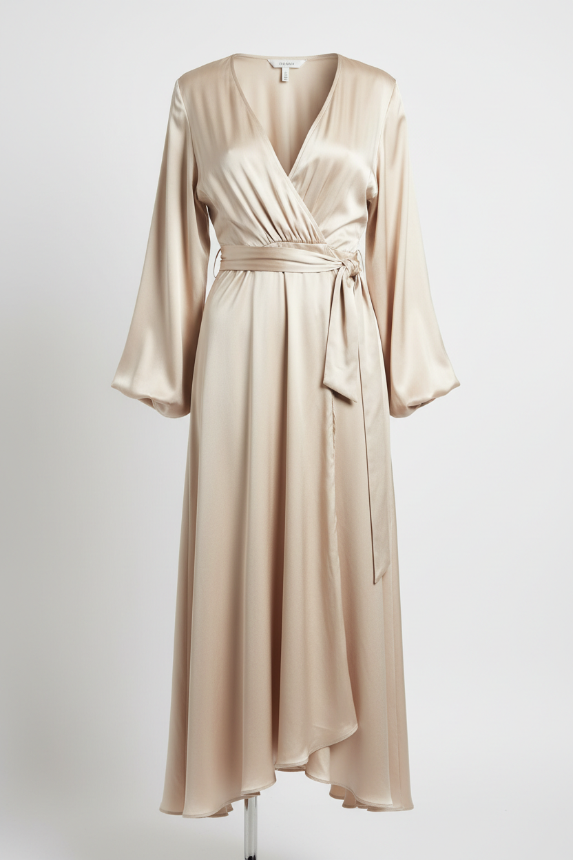 Silk Wrap Dress - Front view