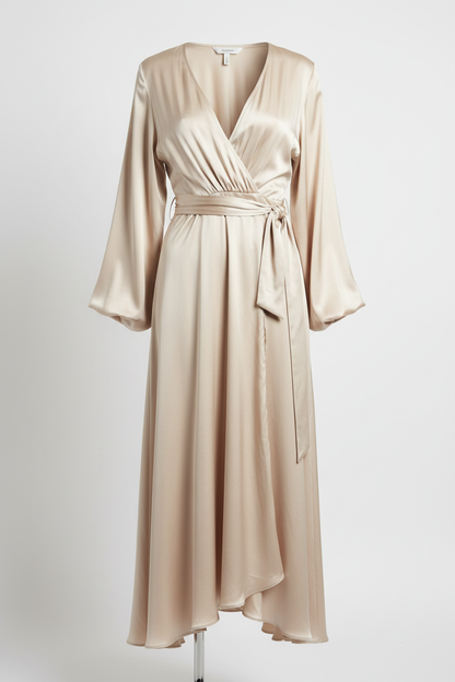 Silk Wrap Dress - Front view