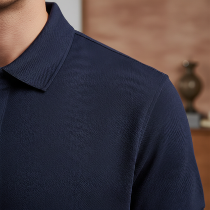 Celero Piqué Polo Navy detail