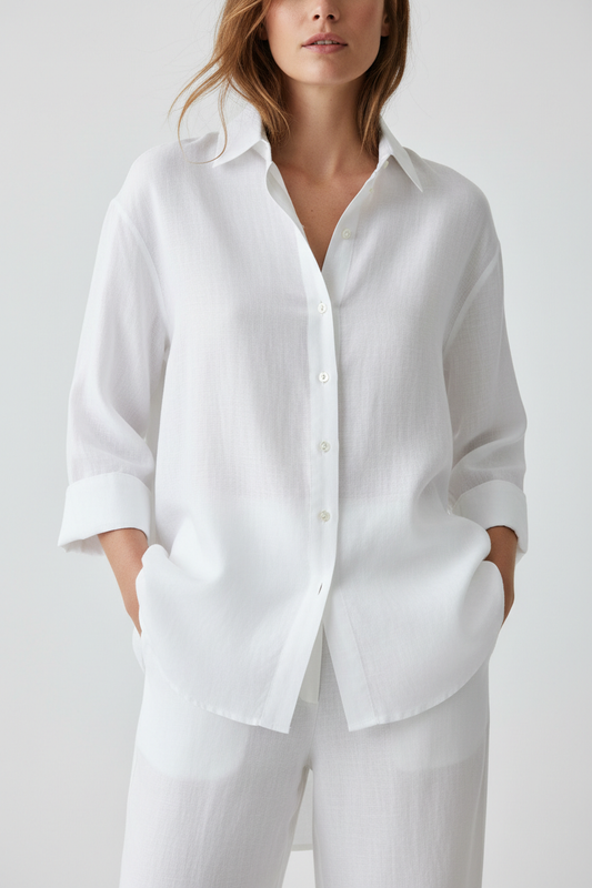 Oversized Linen Shirt - Front view
