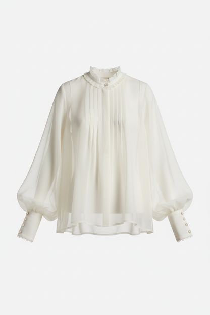 Sheer Chiffon Blouse - Front view