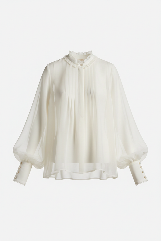 Sheer Chiffon Blouse - Front view