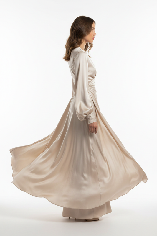 Silk Wrap Dress - Side view