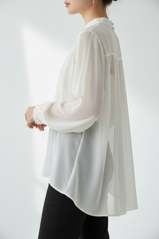 Sheer Chiffon Blouse - Side view