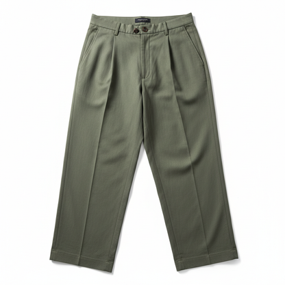 Celero Wide Leg Relaxed Trousers – Olive