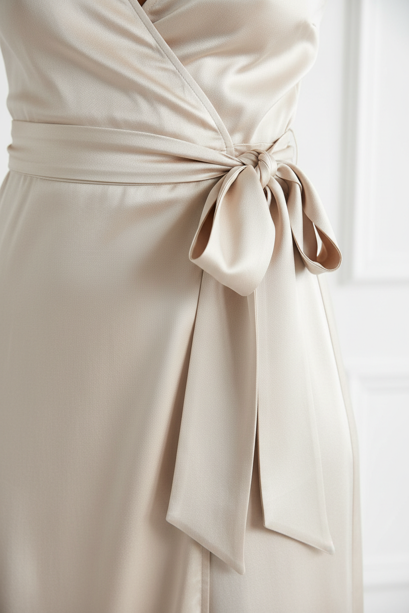 Silk Wrap Dress - Detail shot